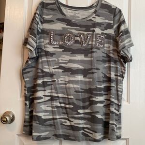 Lane Bryant gray camo tee shirt 18/20